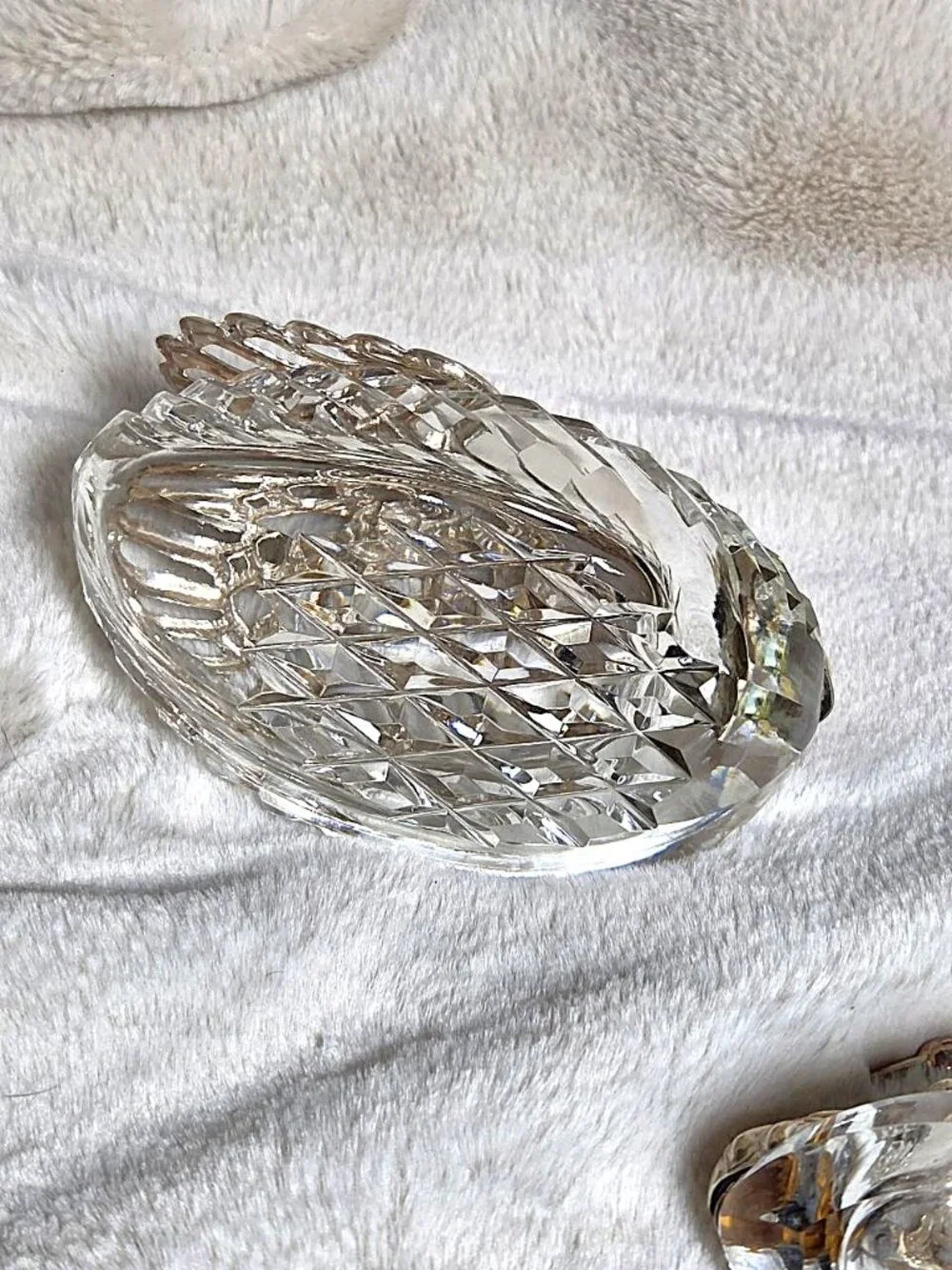 Vintage German Sterling Silver & Crystal Swan Master Salt Cellar Set of 3 - #F